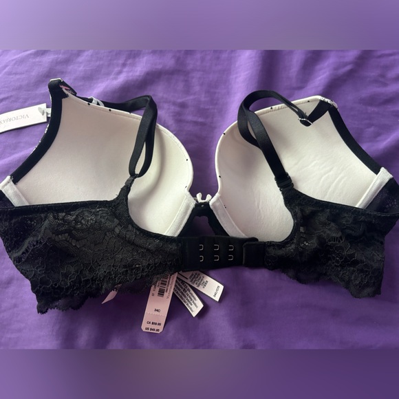 Victoria's Secret: Dream Angels Push-Up Bra, Color: Black & White, Size: 34C - Picture 4 of 6
